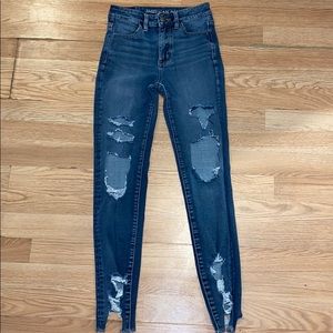 ripped/holey skinny jeans